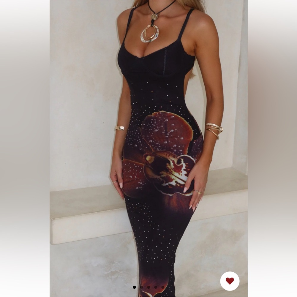 Elegant Black Floral Dress